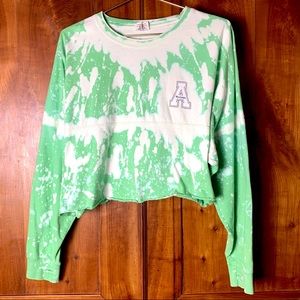 Vintage Y2K ASU Appalachian State Chropped Bleached Long Sleeved Relaxed Top- M